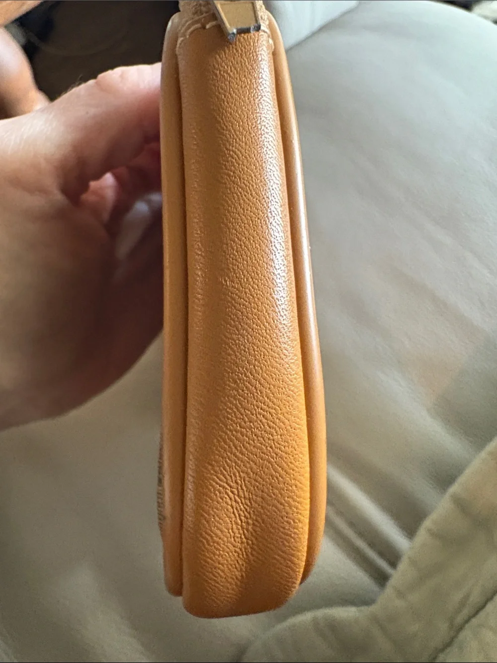 **Gucci Beige and Tan micro-Monogram Cosmetic Pouch with Gold Logo